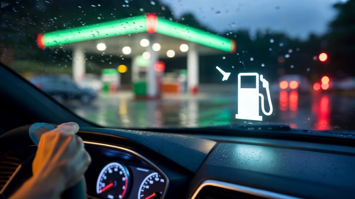 Das bedeutet der kleine schwarze Dreieck-Pfeil neben der Tankanzeige