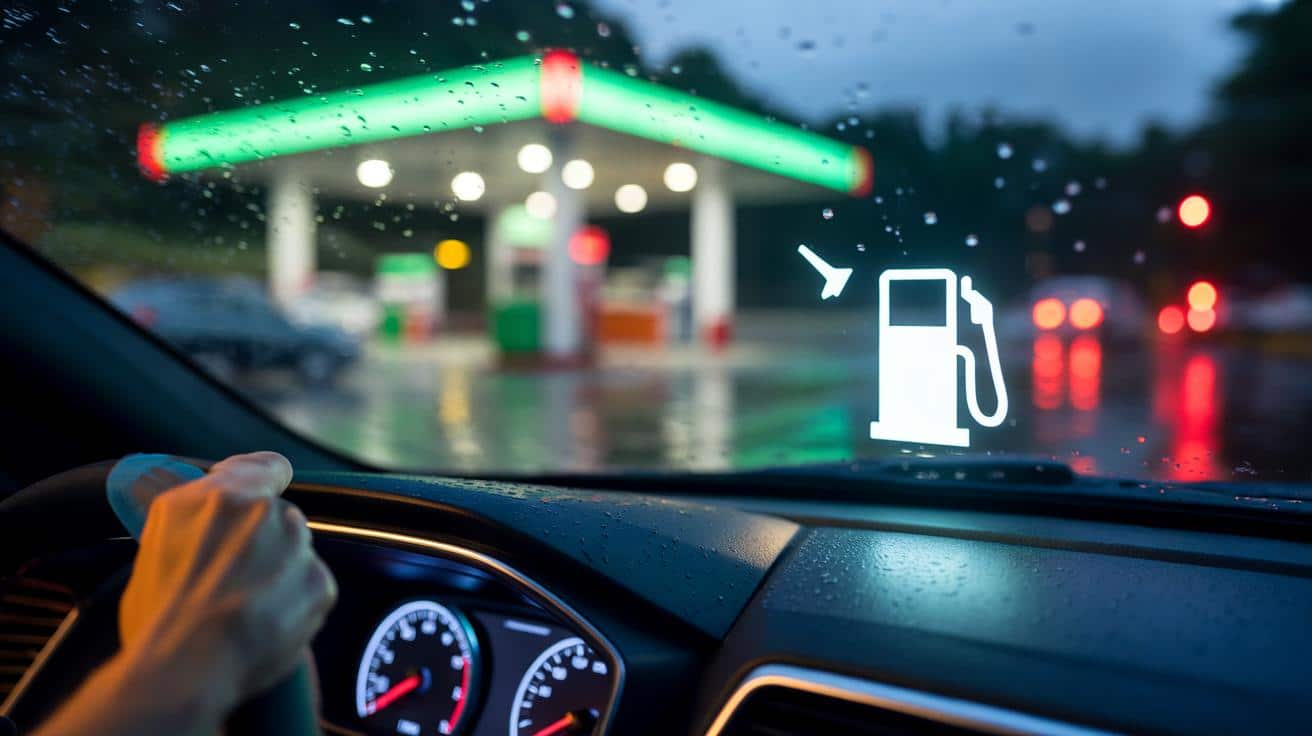 Das bedeutet der kleine schwarze Dreieck-Pfeil neben der Tankanzeige