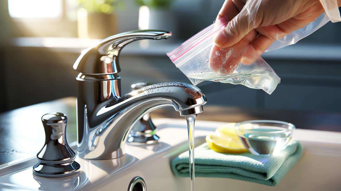 Dunkle Flecken am Wasserhahn: So entfernen Sie sie ohne Schrubben