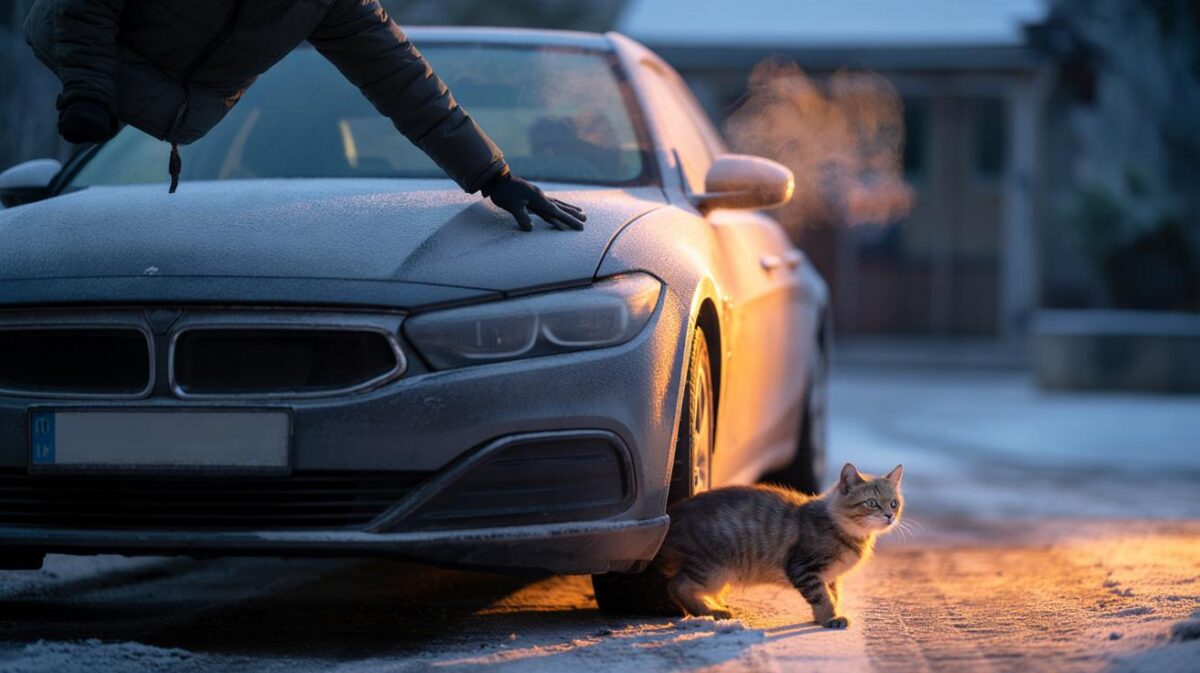 Katzen im Motorraum: Ein kurzes Klopfen auf die Haube rettet Leben