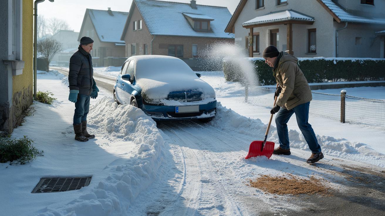 Schnee vom Nachbarn: Müssen Sie den Haufen in Ihrer Einfahrt dulden?