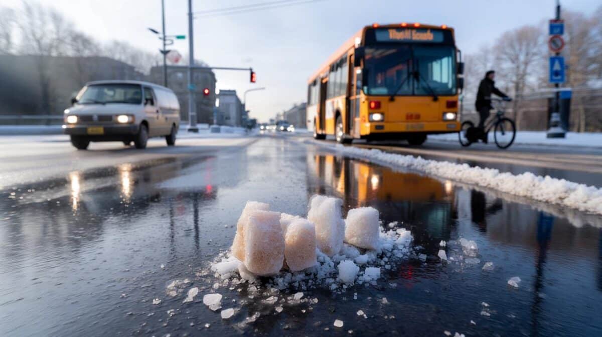 Streusalz versagt: Warum es ab -10 Grad auf der Straße spiegelglatt bleibt