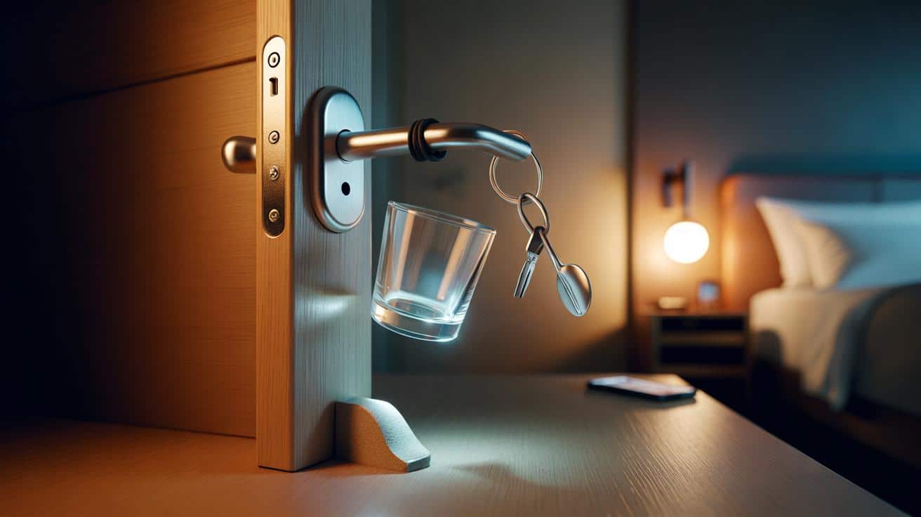 Warum Sie im Hotel immer ein Glas an die Türklinke hängen sollten