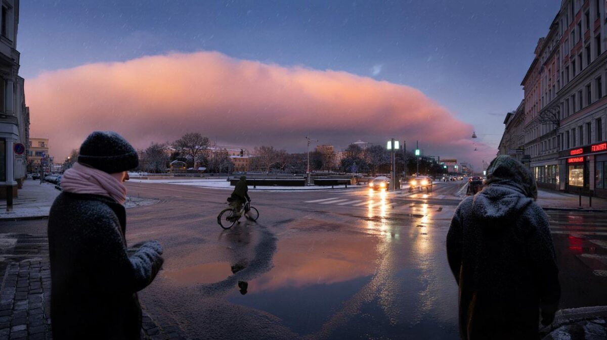 Wetter-Phänomen: Warum sich der Himmel vor dem Schnee plötzlich rosa färbt